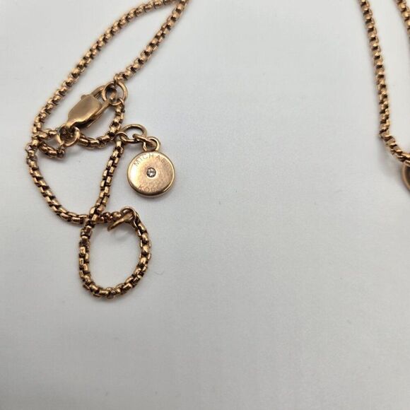 MICHAEL KORS ICONIC LINKS LONG GOLD-TONE CRYSTAL PAVE NECKLACE MSRP $145.00 - Picture 5 of 5